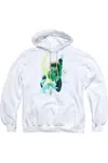 Gildan Green Lantern Clouds Adult Pull Over Hoodie / Hooded Sweatshirt In White