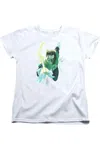 Gildan Green Lantern Clouds Short Sleeve Womens Tee / T-shirt In White