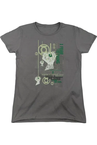 Gildan Green Lantern Core Strength Short Sleeve Womens Tee / T-shirt In Gray