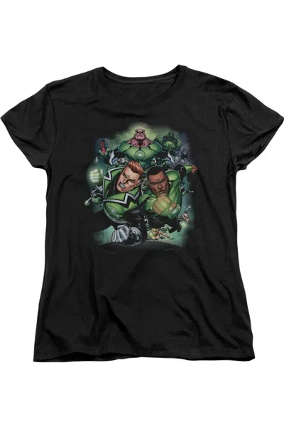 Gildan Green Lantern Corps #1 Short Sleeve Womens Tee / T-shirt In Black