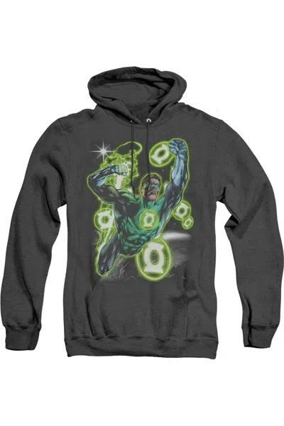 Gildan Green Lantern Earth Sector Adult Heather Hoodie / Hooded Sweatshirt In Black