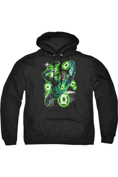 Gildan Green Lantern Earth Sector Adult Pull Over Hoodie / Hooded Sweatshirt In Black