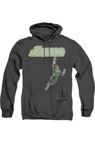 Gildan Green Lantern Energy Construct Logo Adult Heather Hoodie / Hooded Sweatshirt In Black