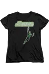 Gildan Green Lantern Energy Construct Logo Short Sleeve Womens Tee / T-shirt In Black