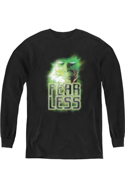 Gildan Kids' Green Lantern Fearless Youth Long Sleeve Tee / T-shirt In Black