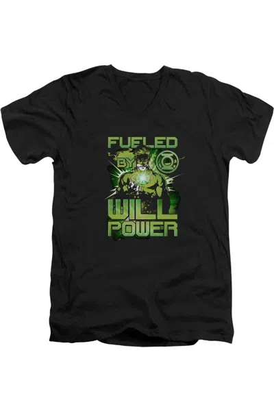 Gildan Green Lantern Fueled Short Sleeve Adult V Neck Tee / T-shirt In Black