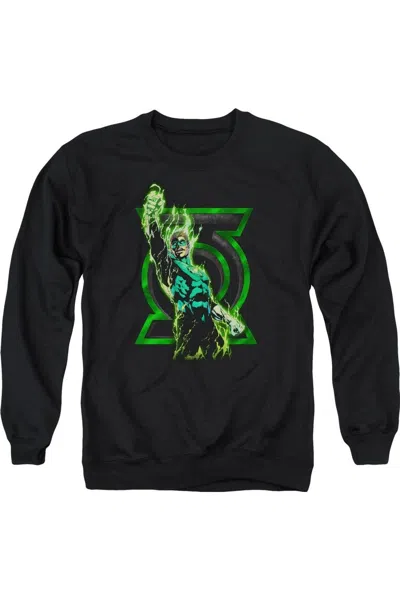 Gildan Green Lantern Fully Charged Adult Crewneck Sweatshirt In Black