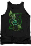 Gildan Green Lantern Fully Charged Adult Tank Top In Black
