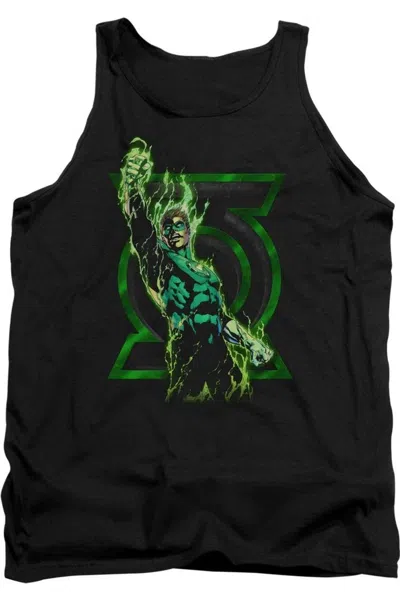 Gildan Green Lantern Fully Charged Adult Tank Top In Black
