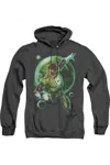 Gildan Green Lantern Galaxy Glow Adult Heather Hoodie / Hooded Sweatshirt In Black