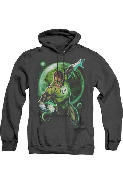Gildan Green Lantern Galaxy Glow Adult Heather Hoodie / Hooded Sweatshirt In Black