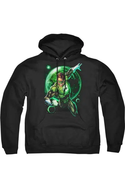 Gildan Green Lantern Galaxy Glow Adult Pull Over Hoodie / Hooded Sweatshirt In Black