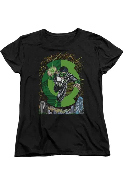 Gildan Green Lantern Gl #51 Cover Short Sleeve Womens Tee / T-shirt In Black