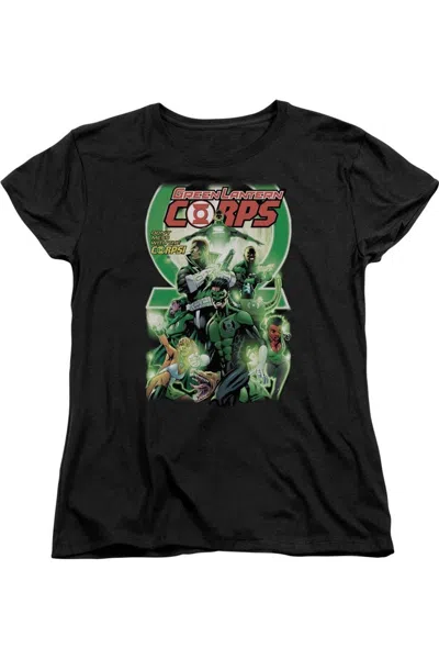 Gildan Green Lantern Gl Corps #25 Cover Short Sleeve Womens Tee / T-shirt In Black