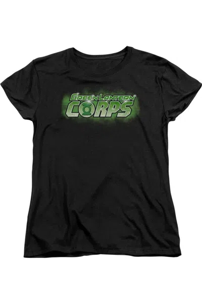 Gildan Green Lantern Gl Corps Title Short Sleeve Womens Tee / T-shirt In Black
