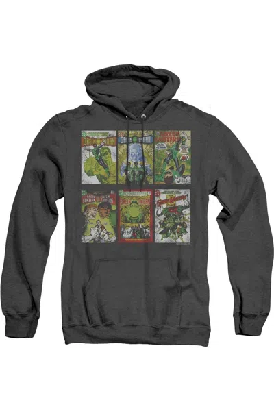 Gildan Green Lantern Gl Covers Adult Heather Hoodie / Hooded Sweatshirt In Black
