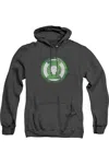 Gildan Green Lantern Green Chrome Logo Adult Heather Hoodie / Hooded Sweatshirt In Black