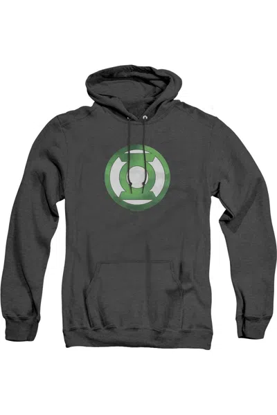 Gildan Green Lantern Green Chrome Logo Adult Heather Hoodie / Hooded Sweatshirt In Black