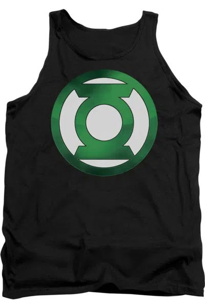 Gildan Green Lantern Green Chrome Logo Adult Tank Top In Black