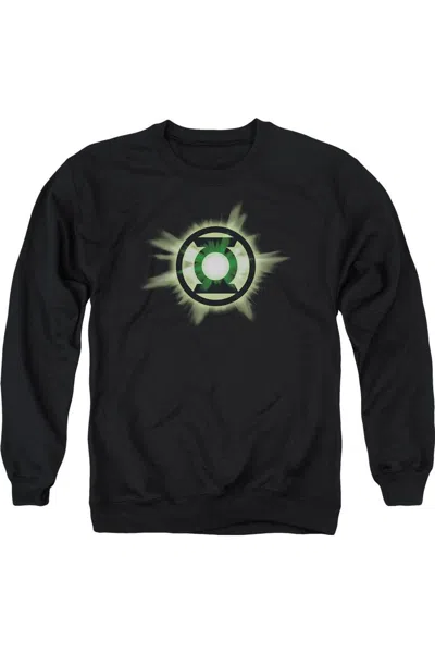 Gildan Green Lantern Green Glow Adult Crewneck Sweatshirt In Black