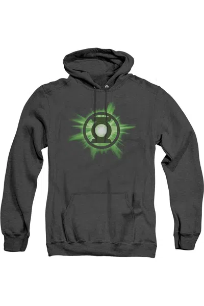 Gildan Green Lantern Green Glow Adult Heather Hoodie / Hooded Sweatshirt In Black