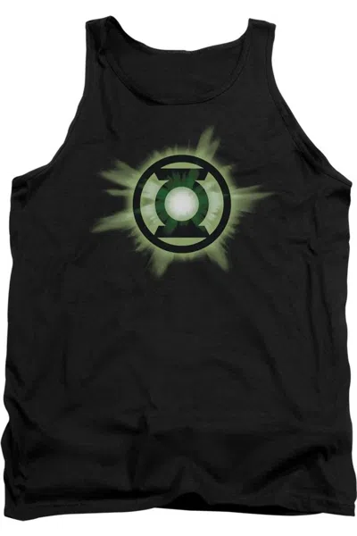 Gildan Green Lantern Green Glow Adult Tank Top In Black