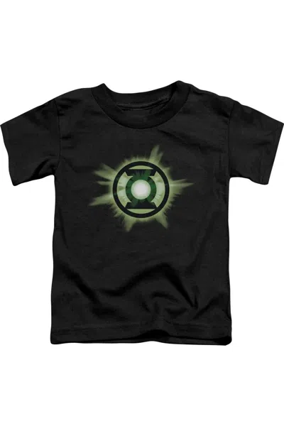 Gildan Kids' Green Lantern Green Glow Short Sleeve Juvenile Tee / T-shirt In Black