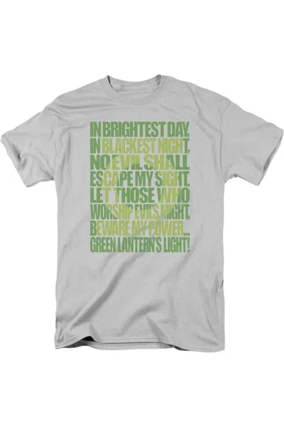 Gildan Green Lantern Green Lantern Oath Short Sleeve Adult Tee / T-shirt In Silver
