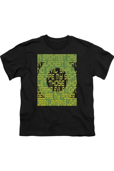 Gildan Kids' Green Lantern Green Lantern Oath Short Sleeve Juvenile Tee / T-shirt In Black