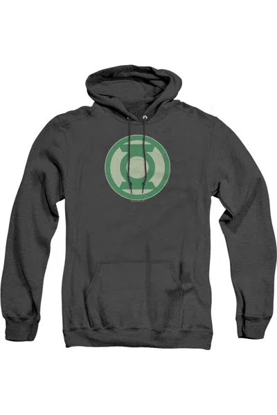Gildan Green Lantern Green Symbol Adult Heather Hoodie / Hooded Sweatshirt In Black