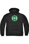 Gildan Green Lantern Green Symbol Adult Pull Over Hoodie / Hooded Sweatshirt In Black