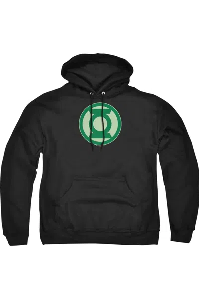 Gildan Green Lantern Green Symbol Adult Pull Over Hoodie / Hooded Sweatshirt In Black