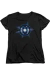 Gildan Green Lantern Indigo Glow Short Sleeve Womens Tee / T-shirt In Black