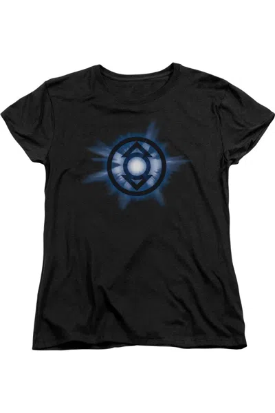 Gildan Green Lantern Indigo Glow Short Sleeve Womens Tee / T-shirt In Black