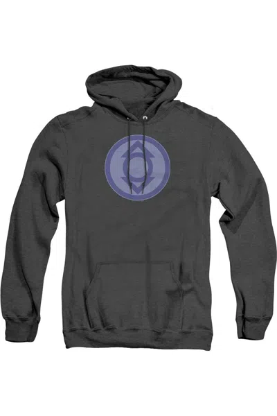 Gildan Green Lantern Indigo Symbol Adult Heather Hoodie / Hooded Sweatshirt In Black
