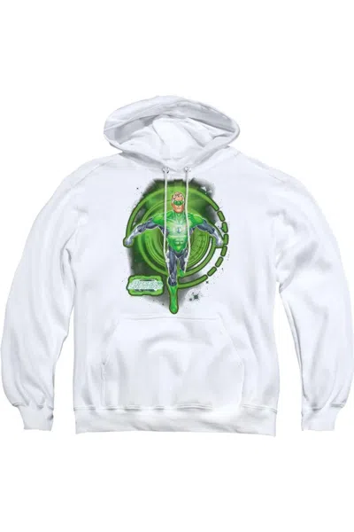 Gildan Green Lantern Inked Adult Pull Over Hoodie / Hooded Sweatshirt In White