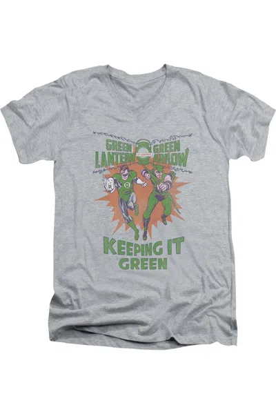 Gildan Green Lantern Keeping It Green Short Sleeve Adult V Neck Premium Cotton Tee / T-shirt In Multi