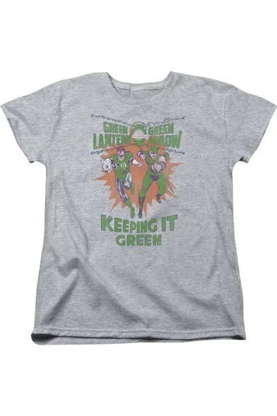 Gildan Green Lantern Keeping It Green Short Sleeve Womens Tee / T-shirt In Gray