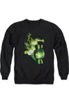 Gildan Green Lantern Lantern Light Adult Crewneck Sweatshirt In Black