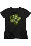 Gildan Green Lantern Lantern Nebula Short Sleeve Womens Tee / T-shirt In Black