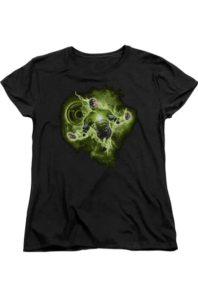 Gildan Green Lantern Lantern Nebula Short Sleeve Womens Tee / T-shirt In Black