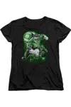 Gildan Green Lantern Lantern Planet Short Sleeve Womens Tee / T-shirt In Black