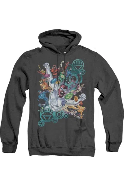 Gildan Green Lantern Lanterns Unite Adult Heather Hoodie / Hooded Sweatshirt In Black