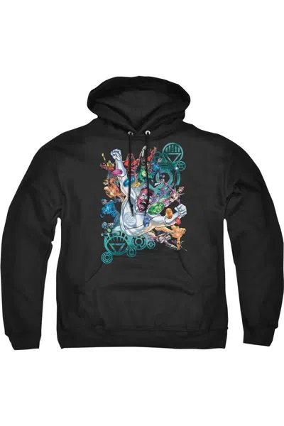 Gildan Green Lantern Lanterns Unite Adult Pull Over Hoodie / Hooded Sweatshirt In Black