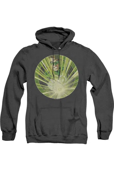 Gildan Green Lantern Light Em Up Adult Heather Hoodie / Hooded Sweatshirt In Black