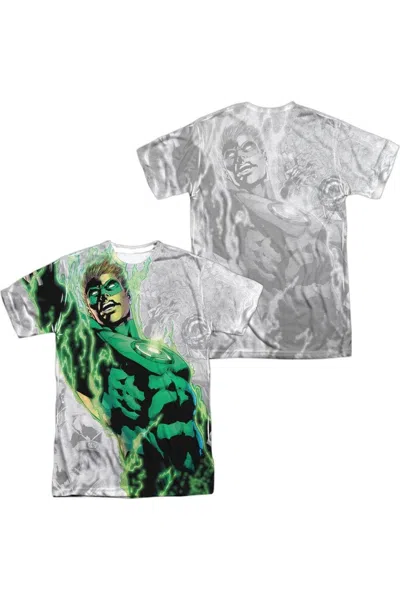 Gildan Green Lantern Light Em Up (front/back Print) Short Sleeve Adult Poly Crew Tee / T-shirt In White