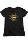 Gildan Green Lantern Orange Glow Short Sleeve Womens Tee / T-shirt In Black