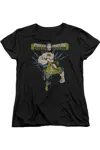Gildan Green Lantern Powerful Short Sleeve Womens Tee / T-shirt In Black