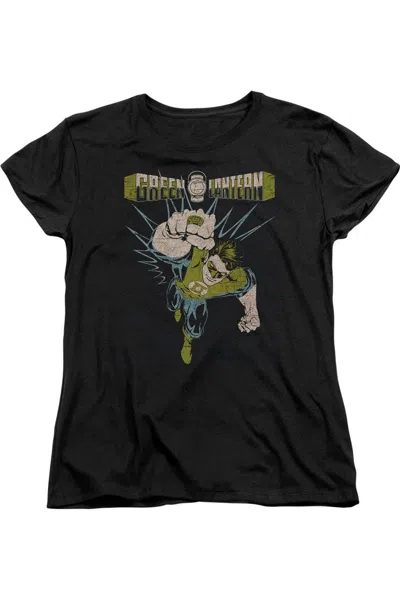 Gildan Green Lantern Powerful Short Sleeve Womens Tee / T-shirt In Black