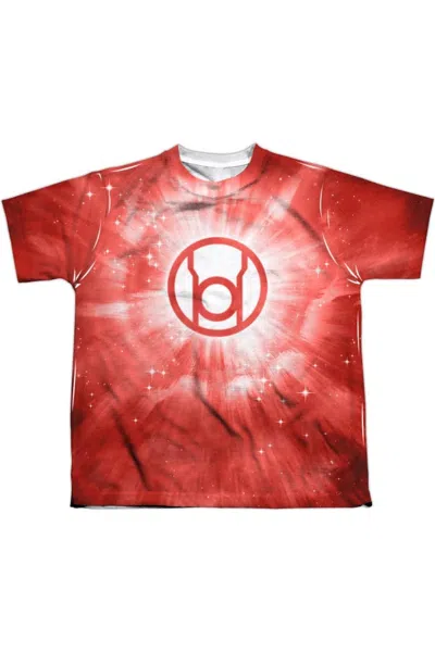 Gildan Kids' Green Lantern Red Energy Short Sleeve Youth Poly Crew Tee / T-shirt In Multi